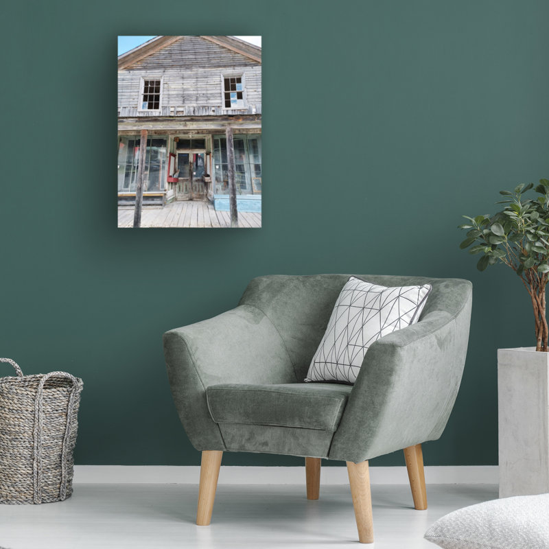Clive Branson Abandonné Store Front sur toile, H 32 po x l 24 po x P 2 po