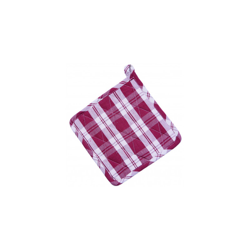August Grove® Lovitz Plaid Potholder Set, Burgundy