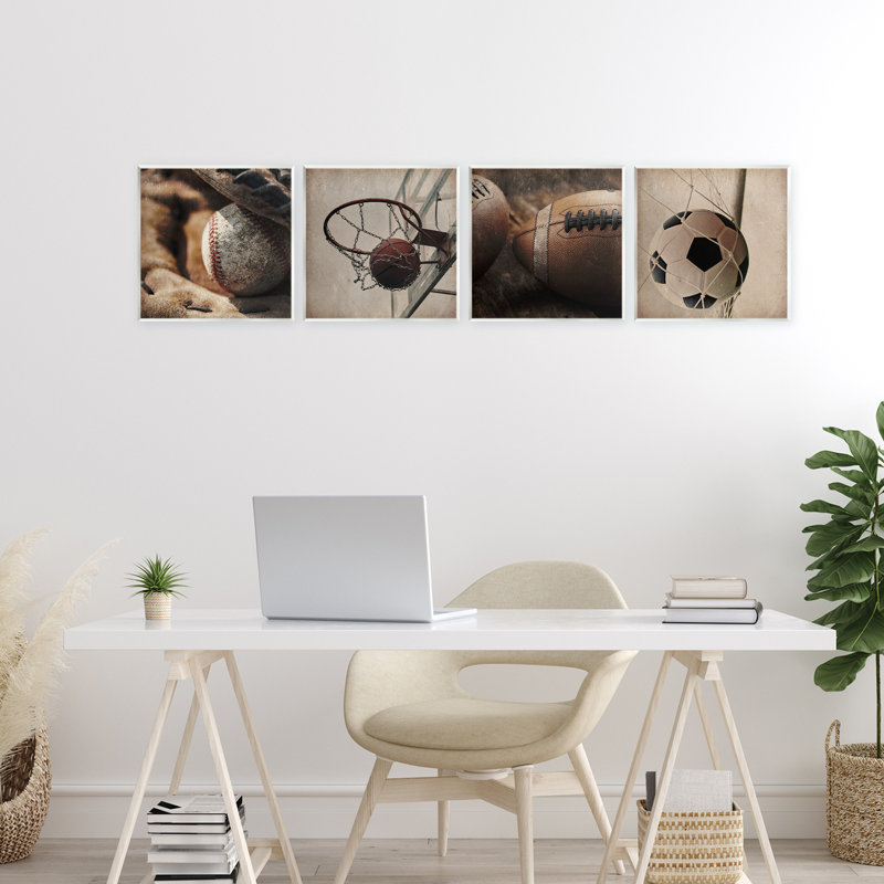Ensemble de 4 plaques murales Inspiring Sports Be the Ball, design par Kim Allen