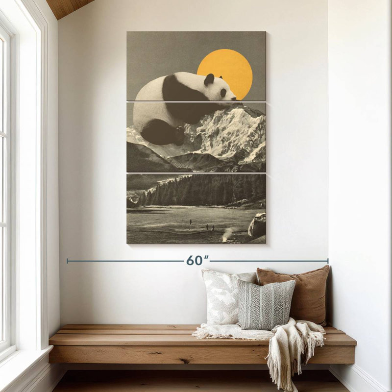 Brampt Panda's Nap On Mountains, 50" H x 32" W