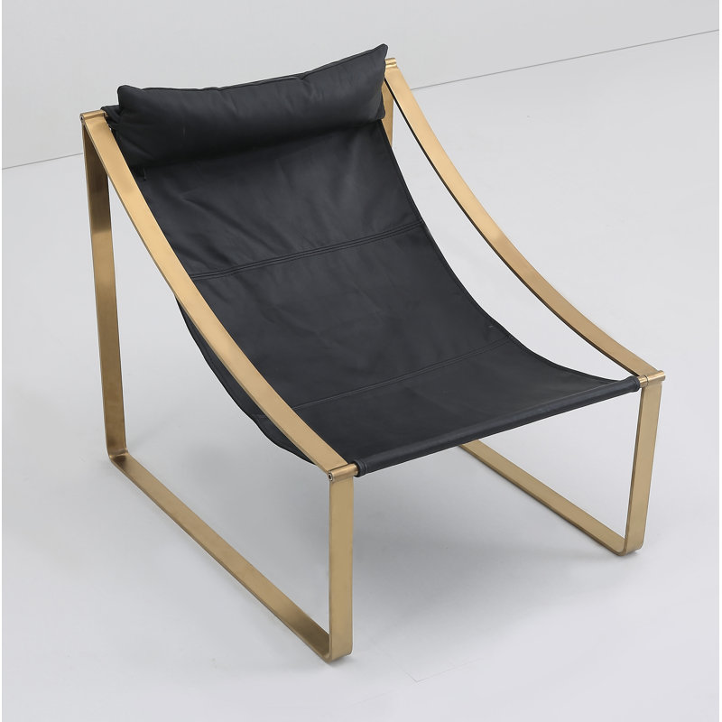 Méridienne Whitehouse, Cuir véritable noir onyx