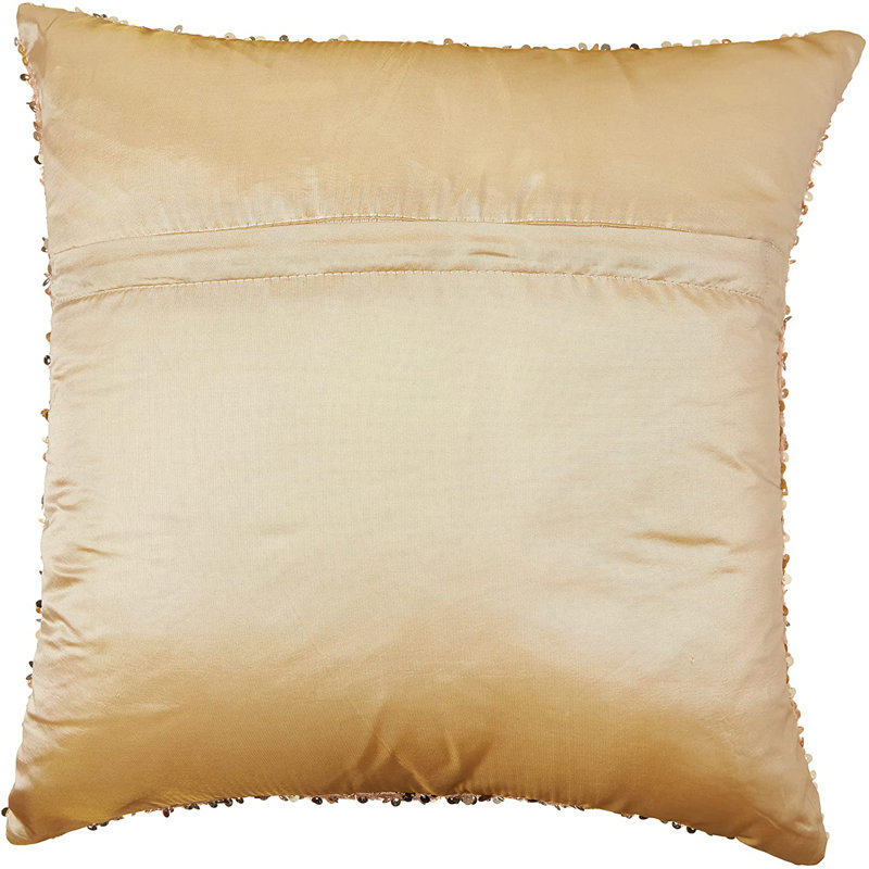 Twinkle Sparkling Sequins Pattern Sequined Throw Pillow, Polyester/Polyfill, Gold