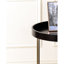 , Table d'appoint Mid-Century, bord rabattu, hauteur de 22,35 po, base en bois comprimé, pieds en métal cuivré, table de style Mid-Century de 22,35 po avec entretien de 3 chiffons humides