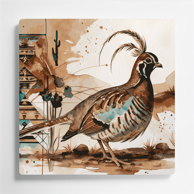 Art mural en métal beige de Southwestern, 12" H x 12'' W x 0.05" D