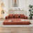 Modern Chenille Futon Sofa Bed With Pillows-120347288