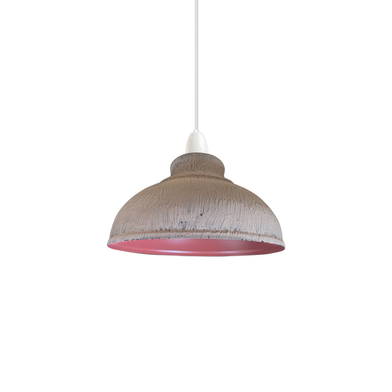 43.18cm H Metal Bowl Pendant Shade ( Uno ) in Clay Cama