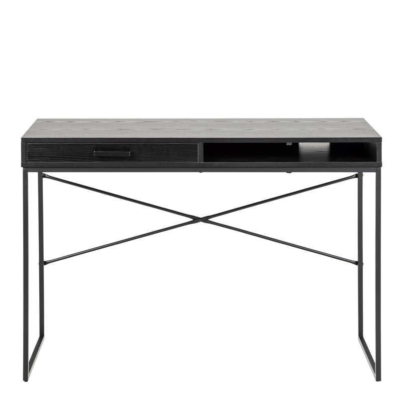 Adrista Metal Base Writing Desk, Black