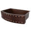 33" Hammered Copper Kitchen Rounded Apron Single Basin Sink with Barrel Strap Design w/ Matching Drain and Accessories