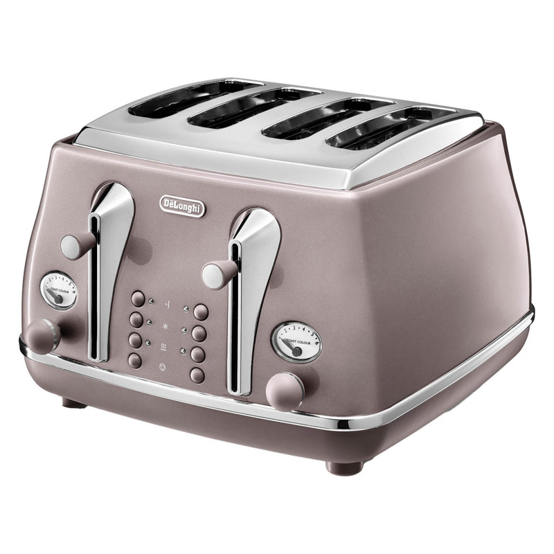 Icona Metallics 1.7L Kettle & 4 Slice Toaster Ice Blue, Pink