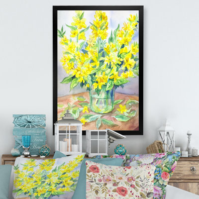 Fleurs de verveine jaunes en fleurs - Peinture sur toile