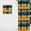 Motif à chevrons obscurcissant industriel or et bleu Fusion - 1 panneau-107563084