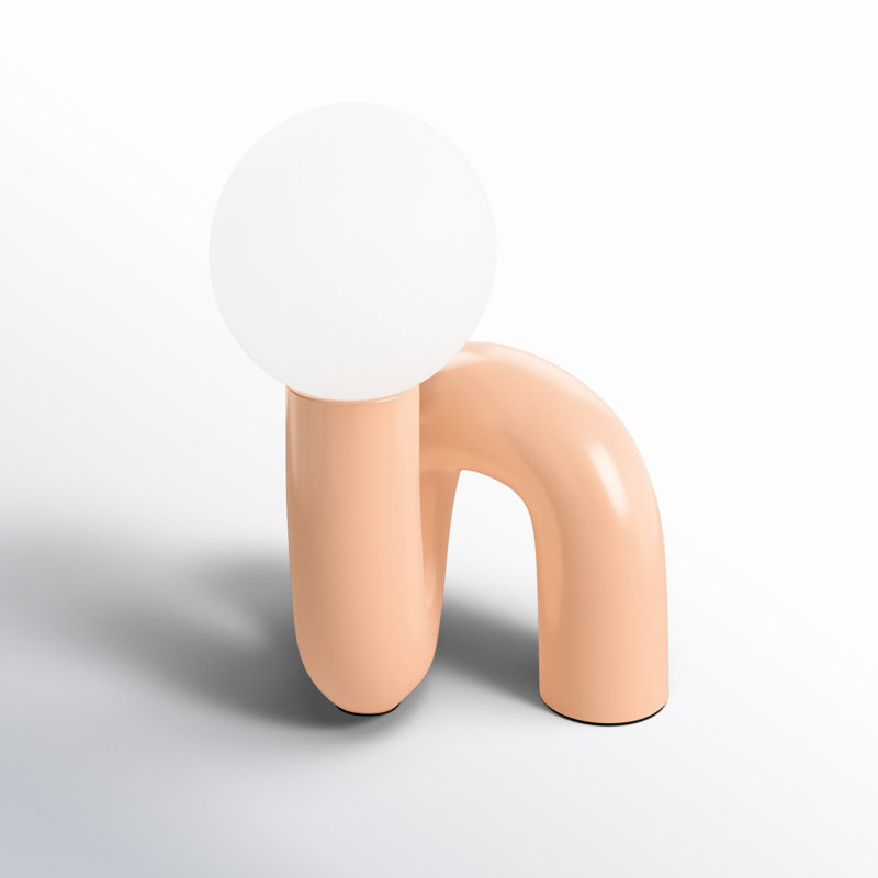 Lampe de table en résine Verda, Rose