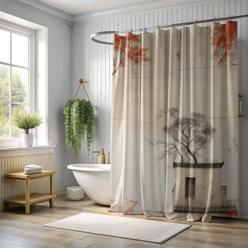 Rideau de douche Aged Stone - Premium, H 74 po x l 71 po