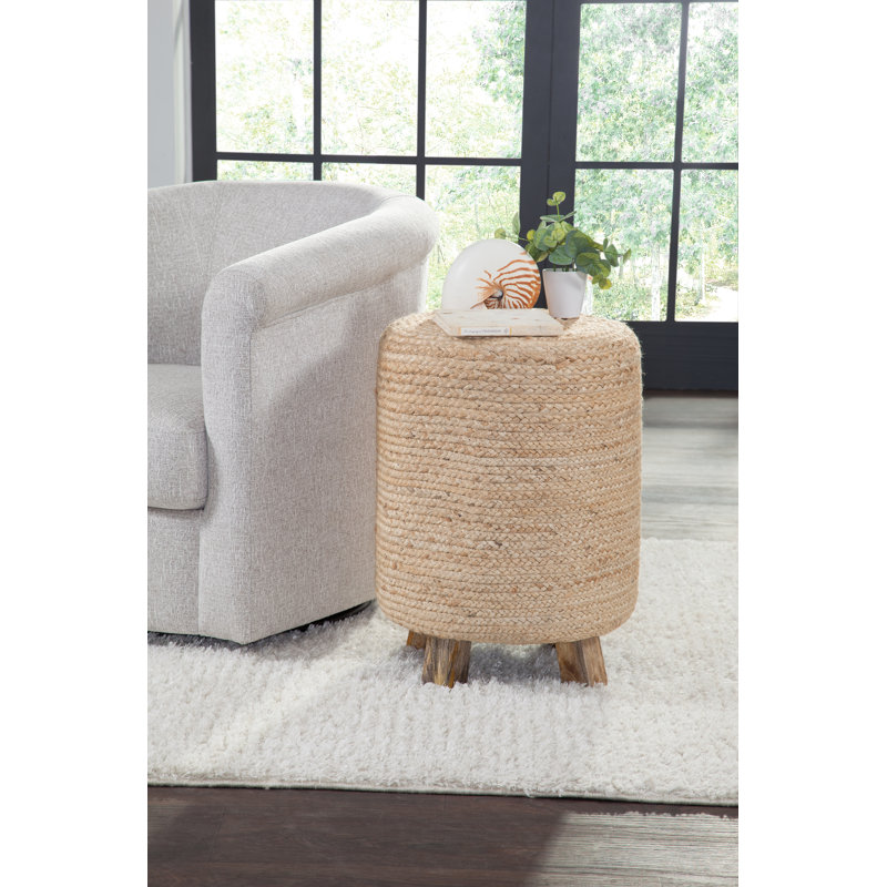 Ensemble de table basse et tables de bout en jute tissé et en bois massif Bosch