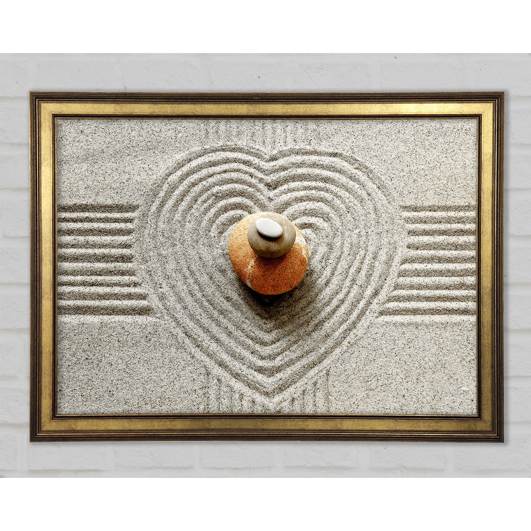 Gerahmter Fotodruck Love Heart Stones