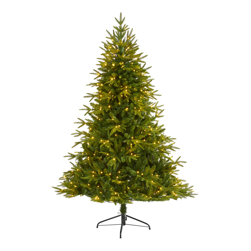 Green Lighted Artificial Christmas Tree, 6' H
