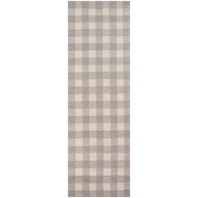 India Wool Gingham Area Rug