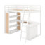 Lit mezzanine simple avec tablettes et bureau-118032713