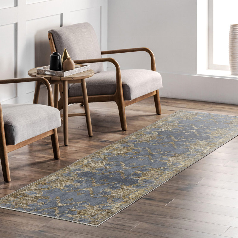 Tapis rectangulaire Yancarlo avec envers antidérapant, Tapis de couloir 2 pi 8 po x 13 pi 2 po