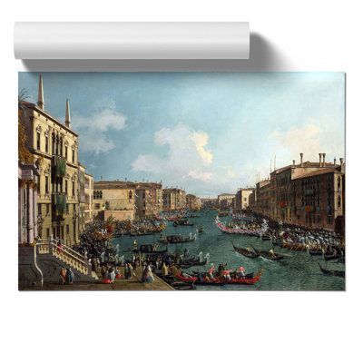 Regatta on the Grand Canal by Giovanni Canaletto - Frameless Print
