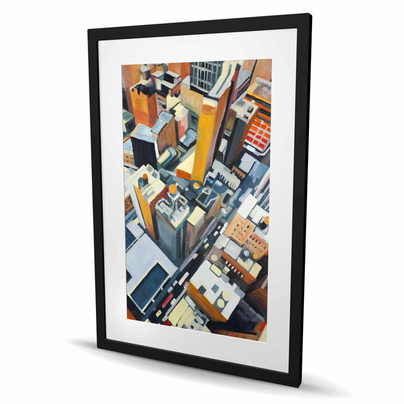High High View of Buildings in New York - impression encadrée décor