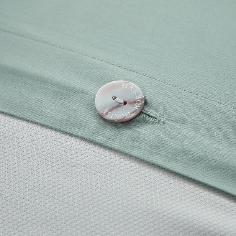 Housse de couette très grand / très grand - 100% coton avec broderie corail et bordure découpée
