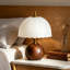 Lampe de table décorative en bois 11,8 pouces avec abat-jour en verre givré, lampe de chevet à intensité variable avec douille E26 et cordon de 6 pi, petite lampe d'appoint pour la chambre à coucher et le salon