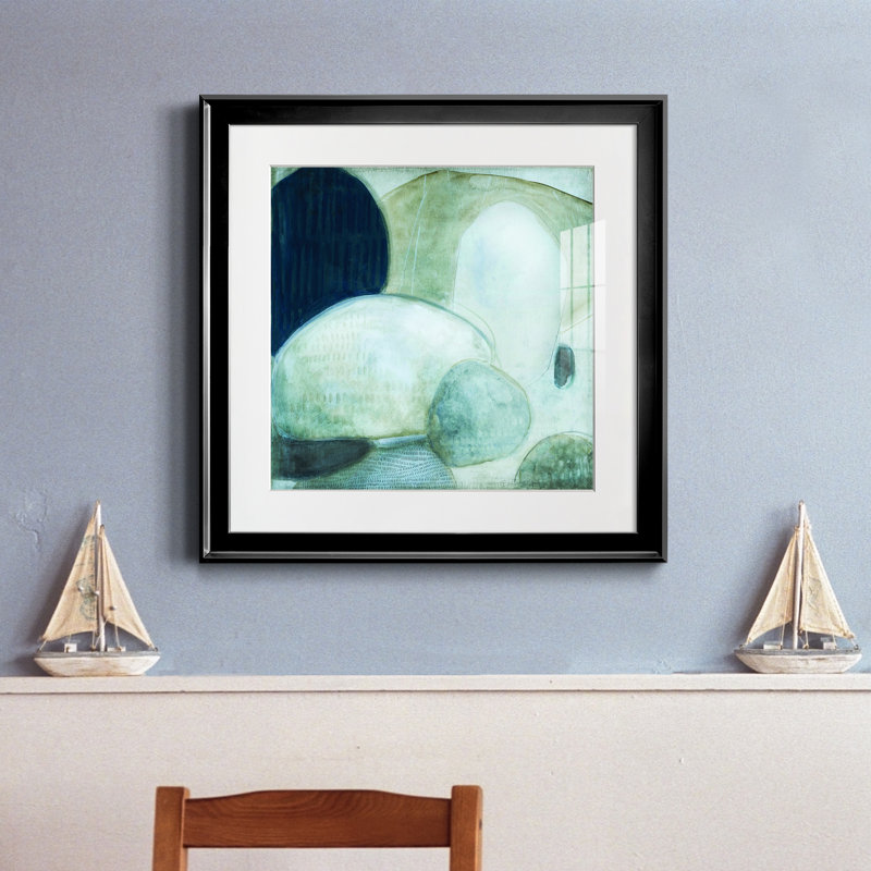 Aucune pierre non retournée - peinture encadrée, H 17,5 po x l 17,5 po x P 1,5 po, Noir
