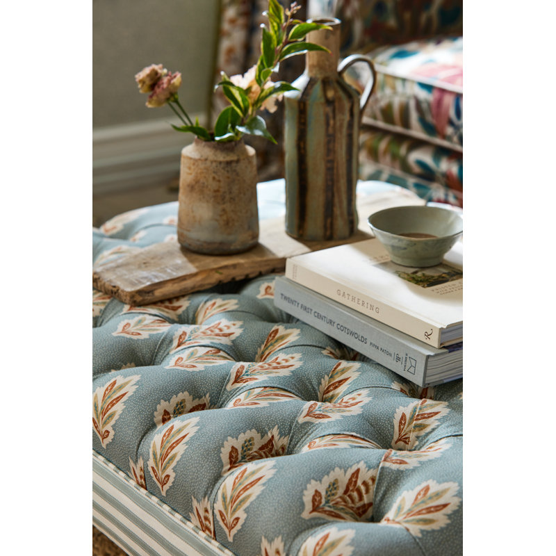 Sessile Leaf Fabric, Blue Clay