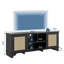 Ensemble de salon 2 pièces en rotin, meuble télé de 62 po et table basse, console de rangement de style ferme-370226852