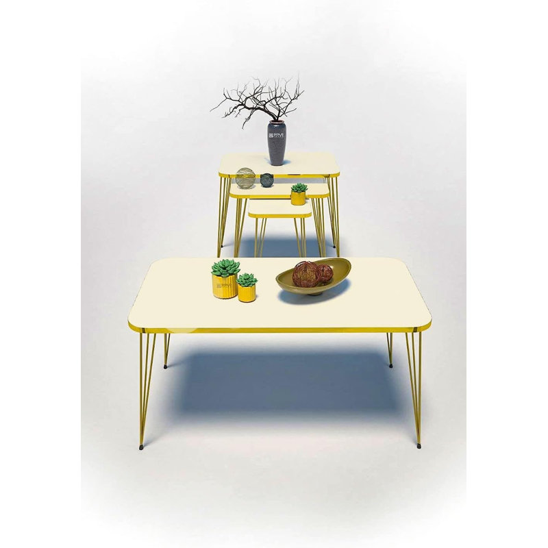 Zampa 35 cm W Console Table, Cream White