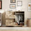 Armoire penderie en chêne naturel avec 4 tiroirs et tringle, 43,3 po