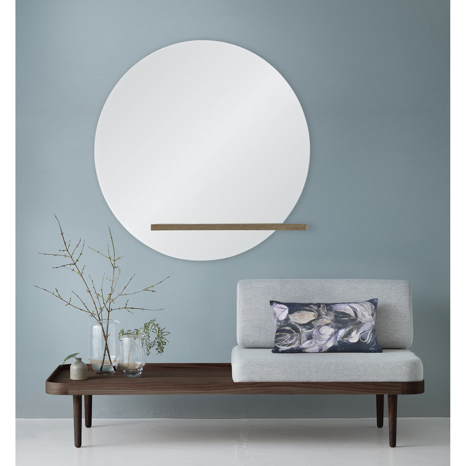 Beacon Flat Wall Mirror with Shelves