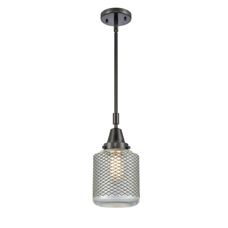 Luminaire suspendu cylindrique à 1 lumière Iyana, Ampoule non incluse, Noir mat