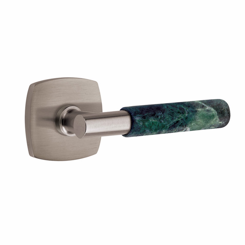 Select Round Passage (Hall & Closet) Door Lever with Square Rosette, Pewter