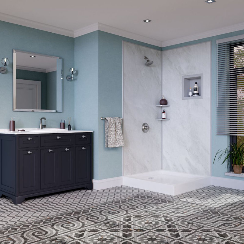 Bella CORE 2 Wall Tub and Shower Surround up to 48Dx48Wx96H, White/Beige