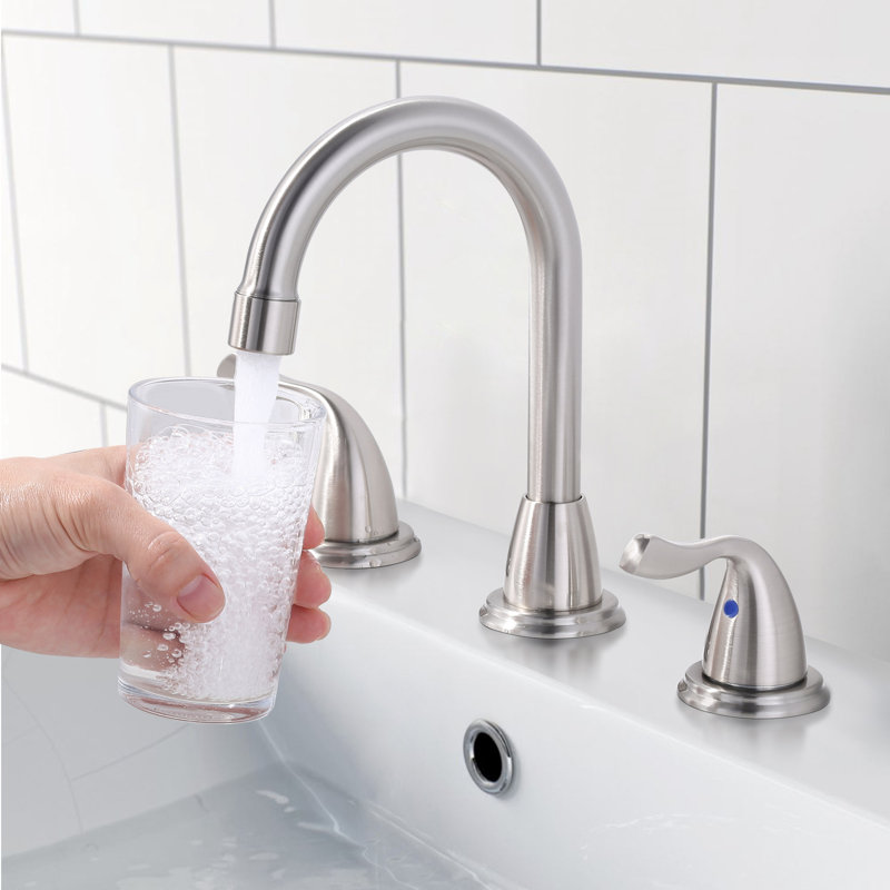 2-handle Bathroom Faucet with Drain Assembly, Brushed Nickel