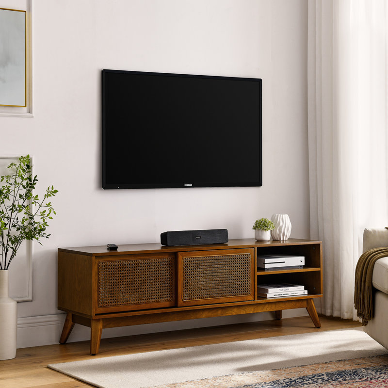 Agatho TV Stand for TVs up to 65", Brown Ebony