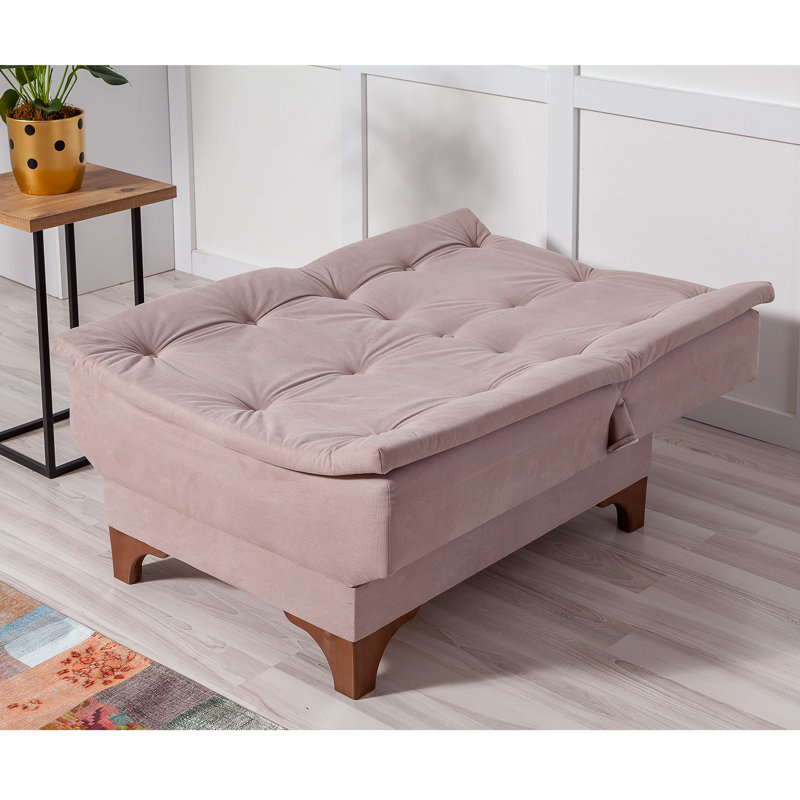 Fauteuil convertible capitonné l 29,53 po Crosland, Tricot beige
