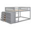 Lit superposé double avec teinte grise et rangement fonctionnel, 4 tiroirs et 3 tablettes, bois massif pour les options de rangement dans la chambre à coucher, surdimensionné, cadre A-2134976822-2134976818