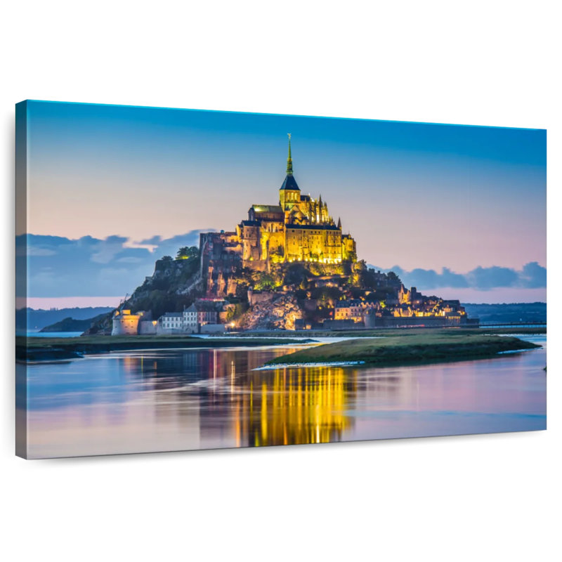 Adella Mont Saint Michel, tombée de la nuit, H 30 po x l 45 po