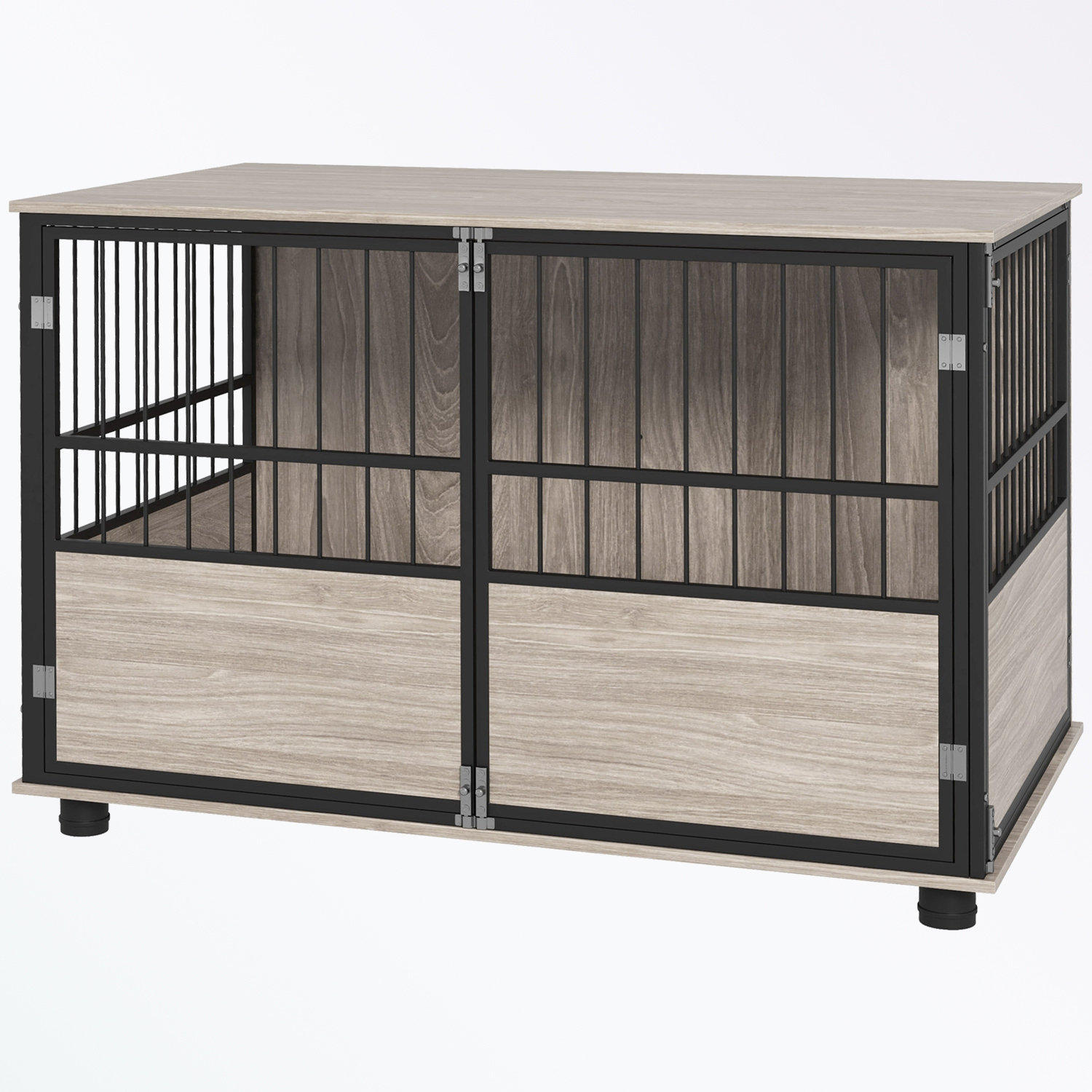 Image showcasing Archie & Oscar™ wooden frame Dog Crate with 3 Doors | Wayfair