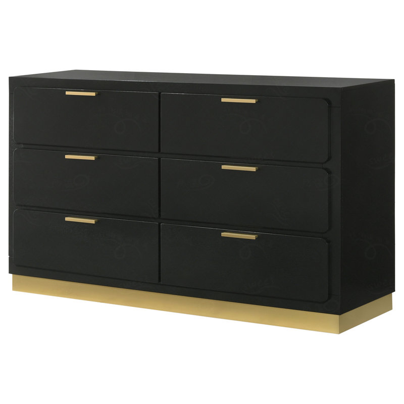 Commode 6 tiroirs, Noir