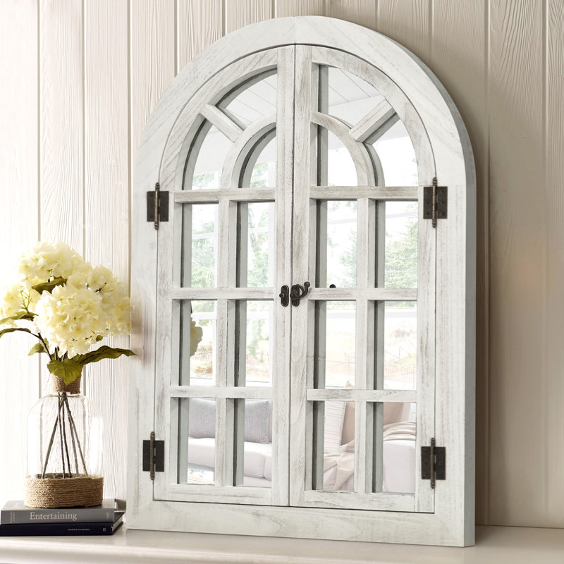 Miroir mural Flechia, 36 po x 24 po, Blanc