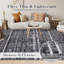 Tapis lavable 5 x 7 - Marbre vieilli style bohème gris clair clair pour le salon, la chambre à coucher, le bureau et la salle à manger.-498343994