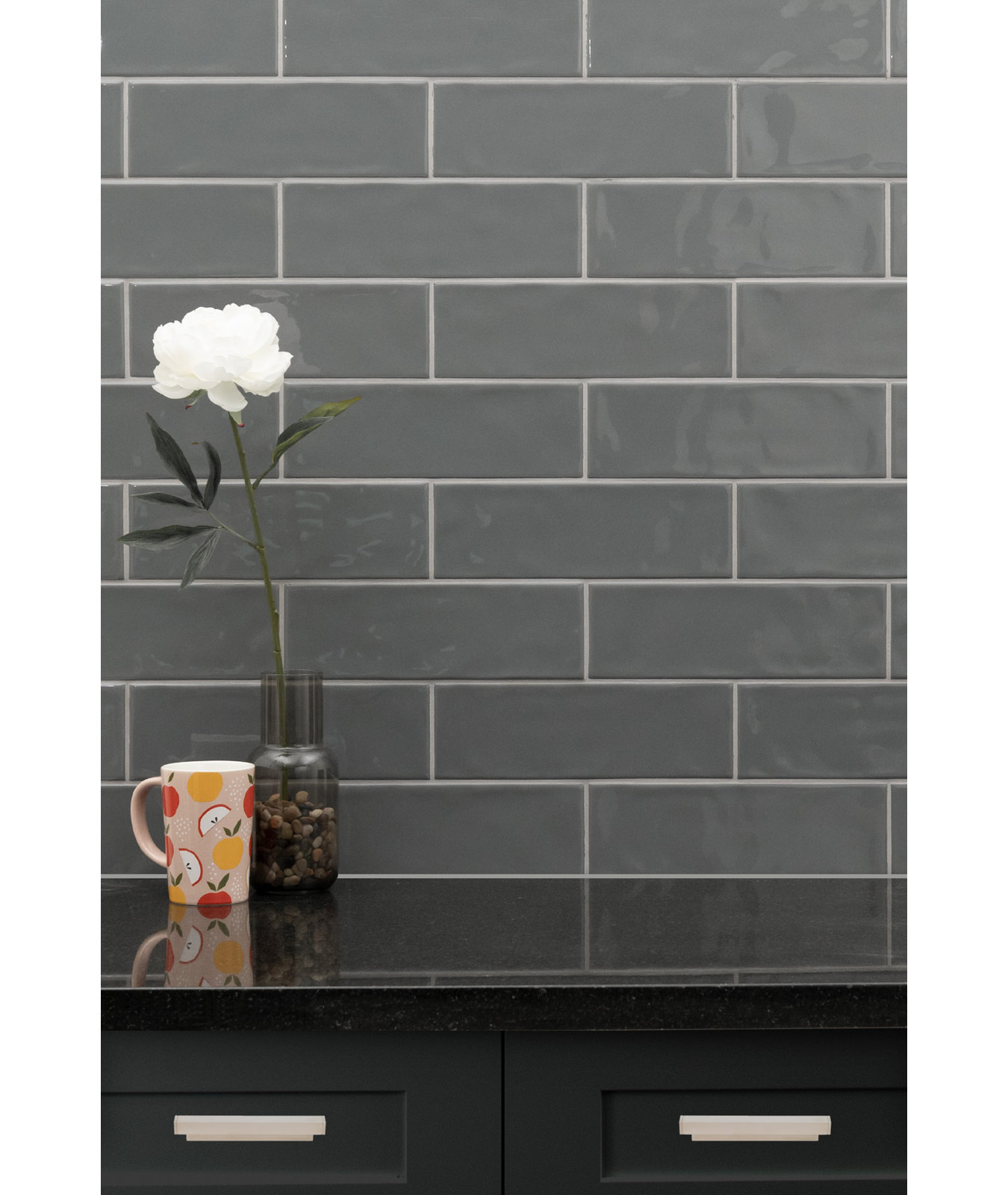 Metrola 4" x 12" Ceramic Subway Wall Tile, Slate