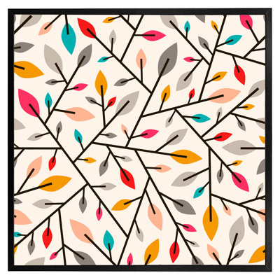 Autumn Leaves And Twigs - Single Picture Frame Print