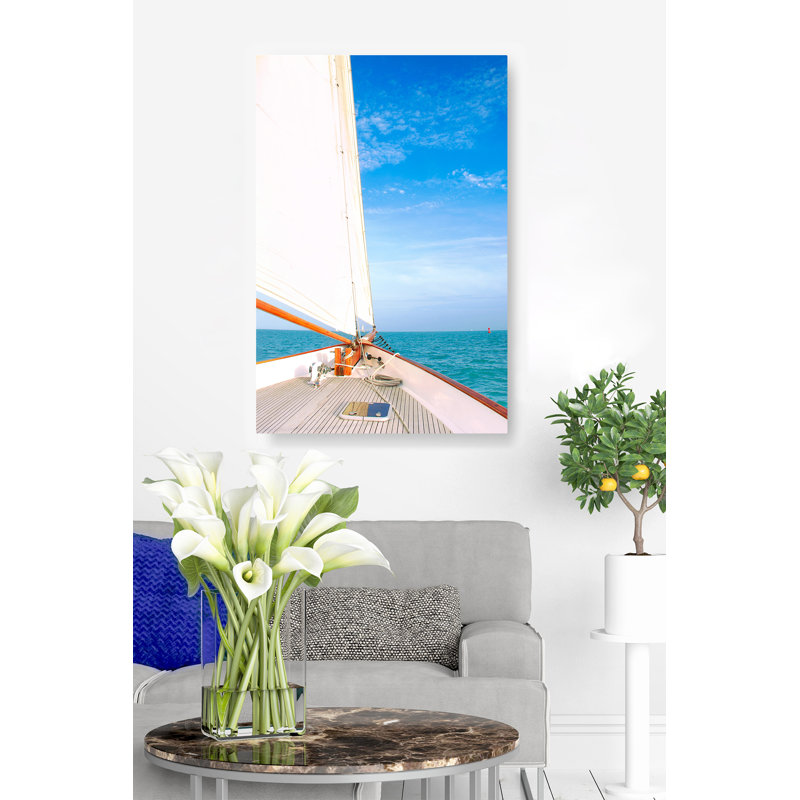 Klag Sailboat Underway Holiday - reproduction de photo sur toile tendue, H 36 po x l 24 po x 1,5 po