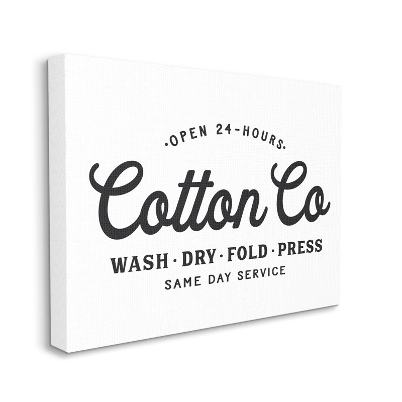 Service de blanchisserie 24 heures sur 24 par Cotton Co., H 16 po x l 20 po, Toile tendue