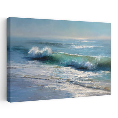 «Blue Ocean Waves II», reproduction d'art contemporain sur plage